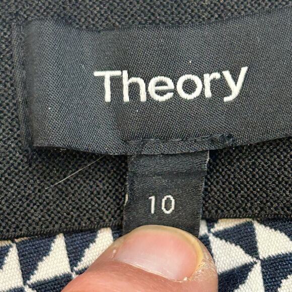 Theory women's Navalane Arlington cropped ink and ivory mid rise pants size 10 - Picture 5 of 7
